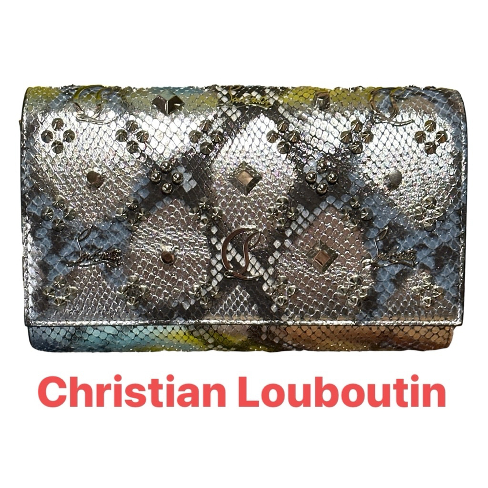 Christian Louboutin Silver and Black Clutch